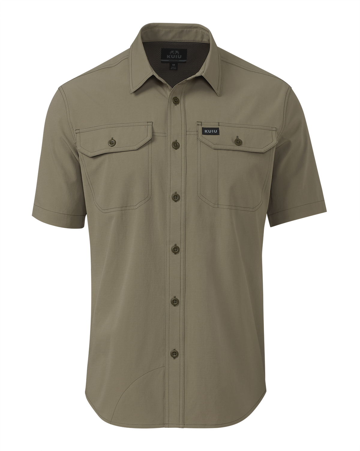 Front of Gauge SS Work Shirt in Khaki