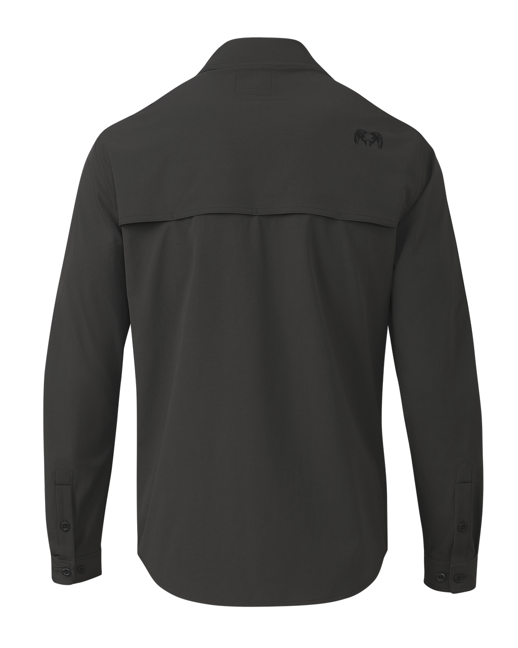 Back of Gauge LS Work Shirt in Asphalt Grey