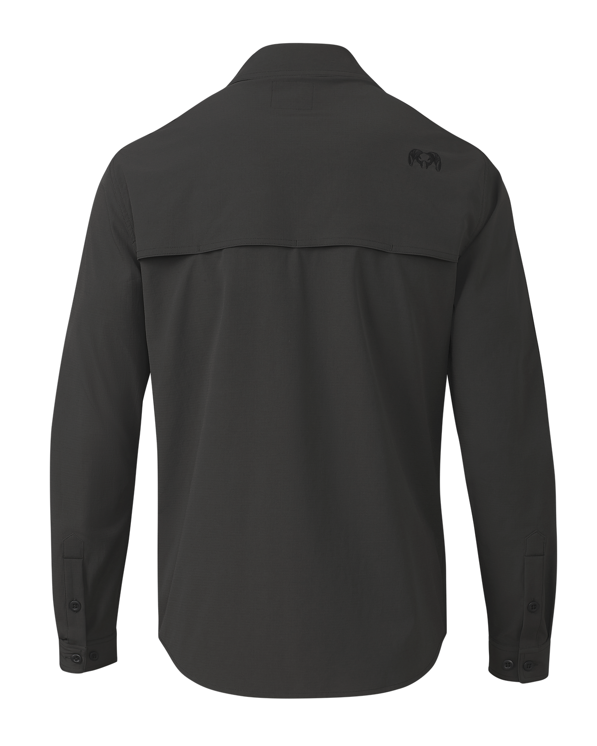 Back of Gauge LS Work Shirt in Asphalt Grey