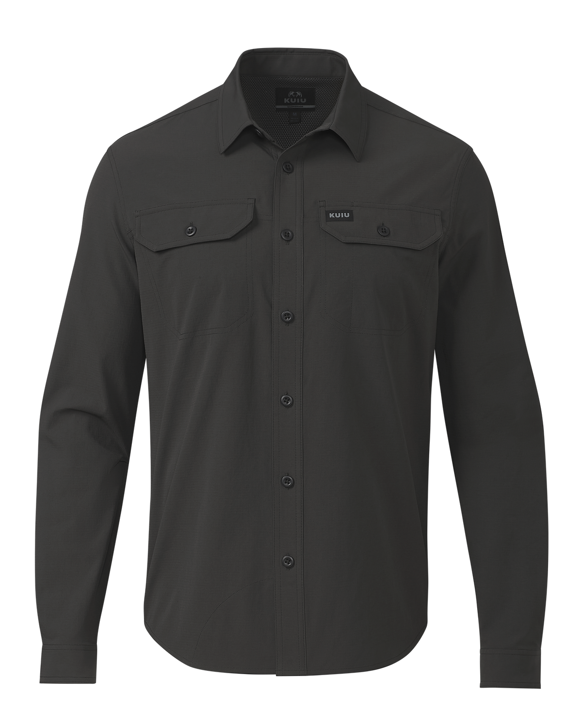 Front of Gauge LS Work Shirt in Asphalt Grey