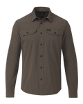 Front of Gauge LS Work Shirt in Rodeo Brown