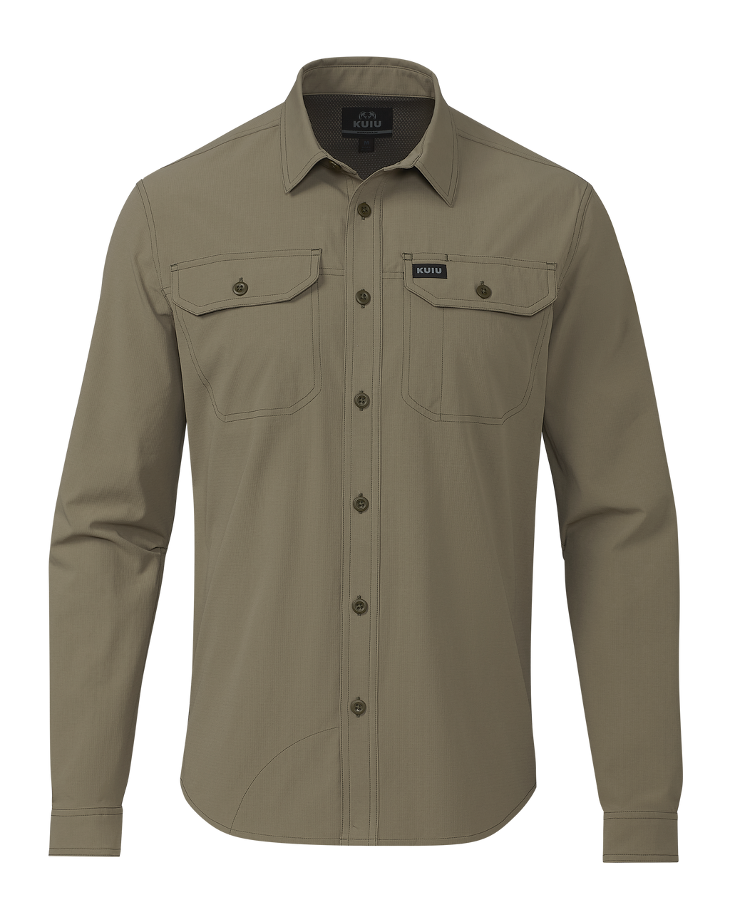 Back of Gauge LS Work Shirt in Khaki