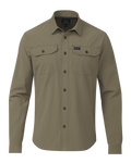 Back of Gauge LS Work Shirt in Khaki