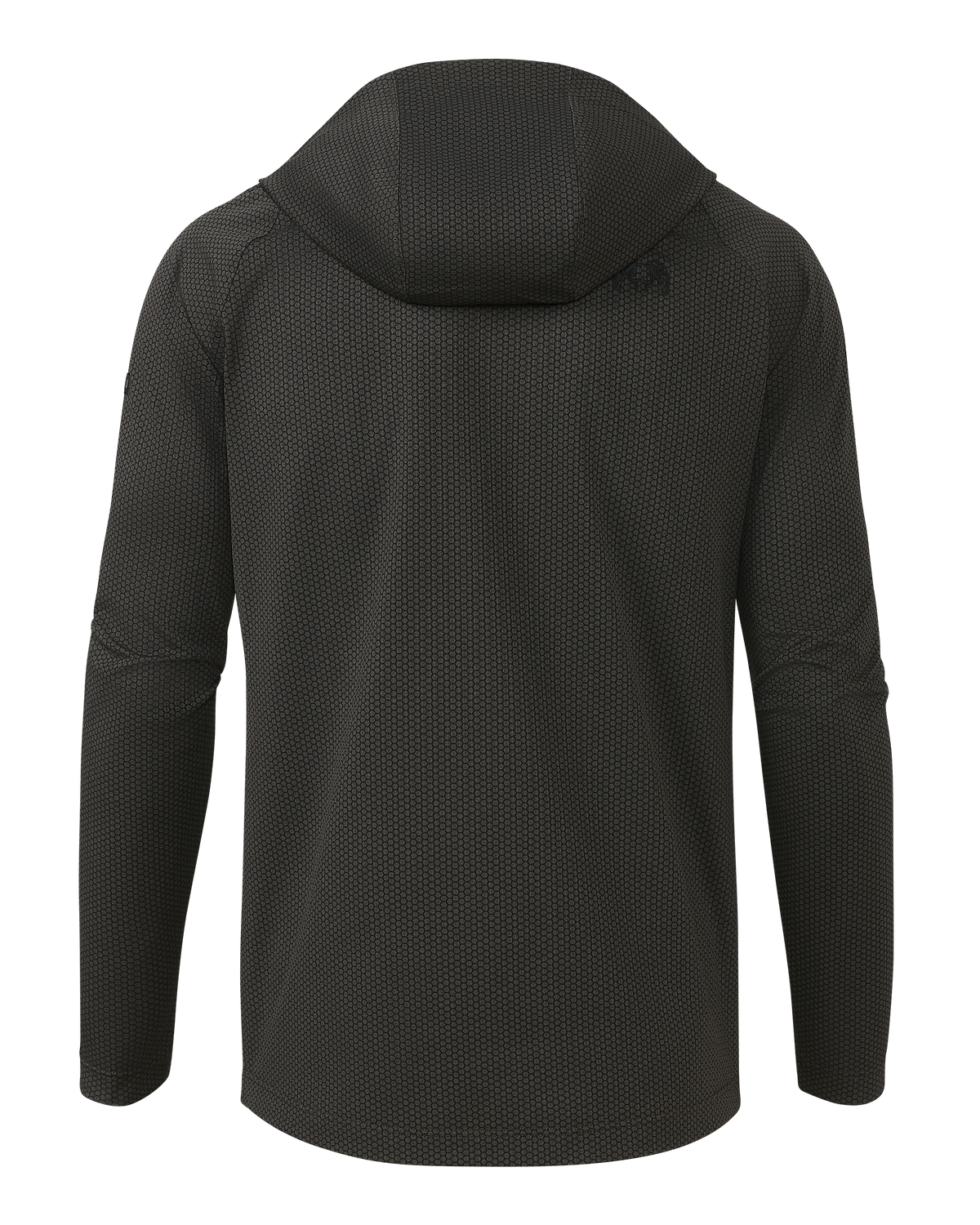 Back of Dura-Knit Hoodie in Asphalt Grey