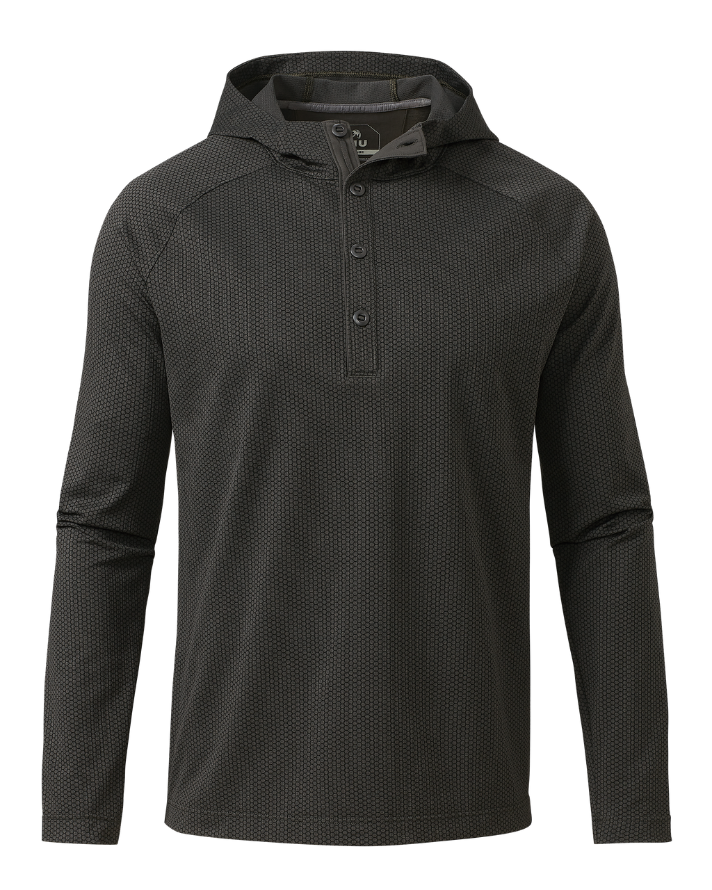 Front of Dura-Knit Hoodie in Asphalt Grey