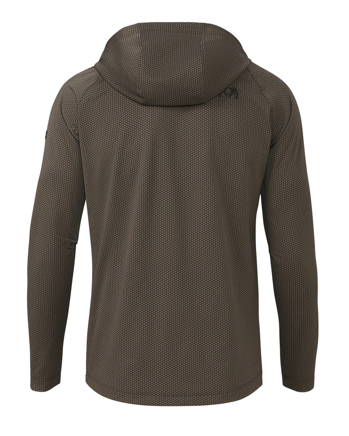 Back of Dura-Knit Hoodie in Rodeo Brown