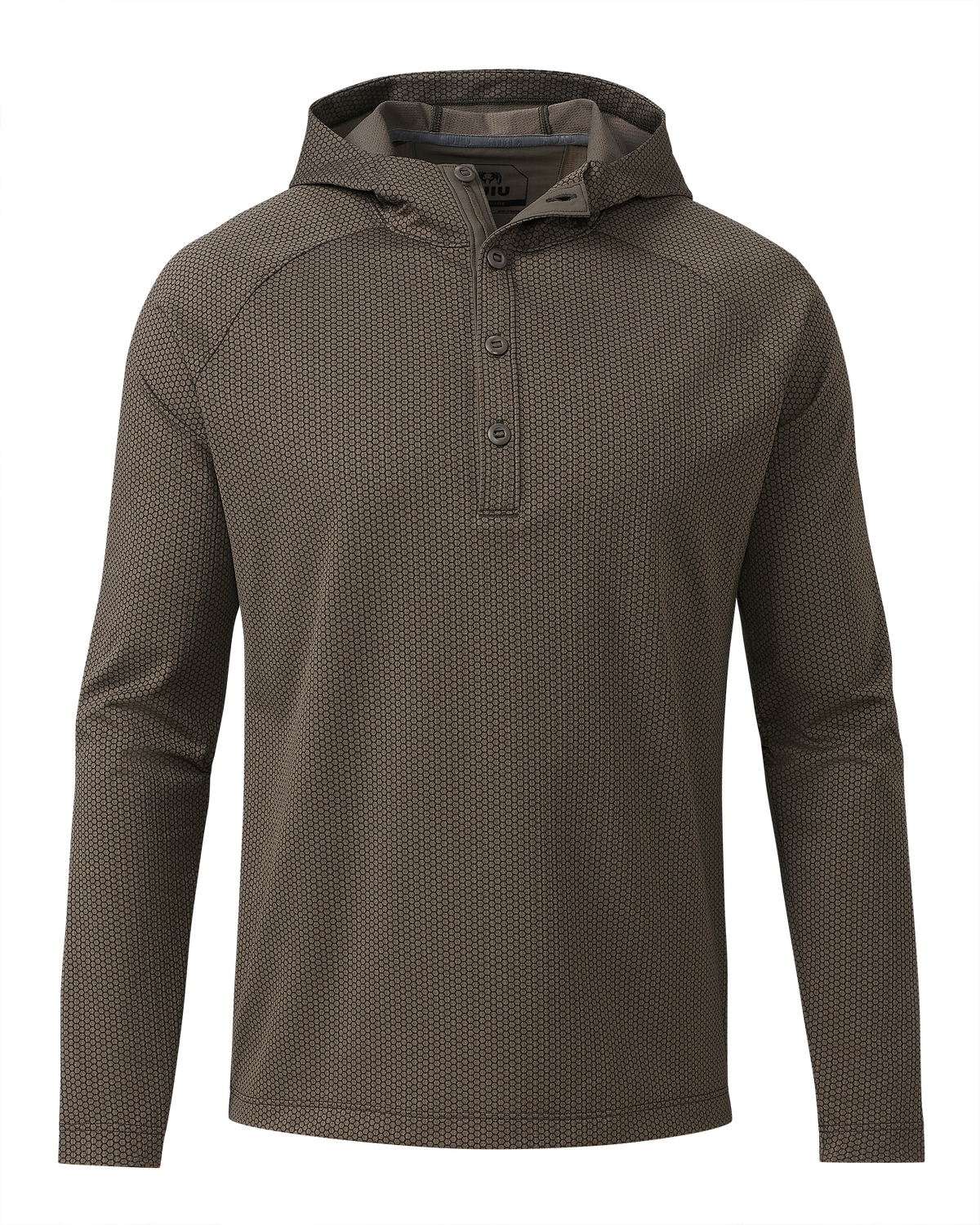 Front of Dura-Knit Hoodie in Rodeo Brown