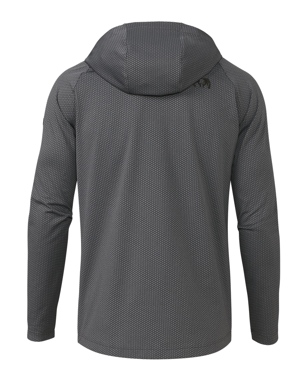Back of Dura-Knit Hoodie in Castle Rock Grey