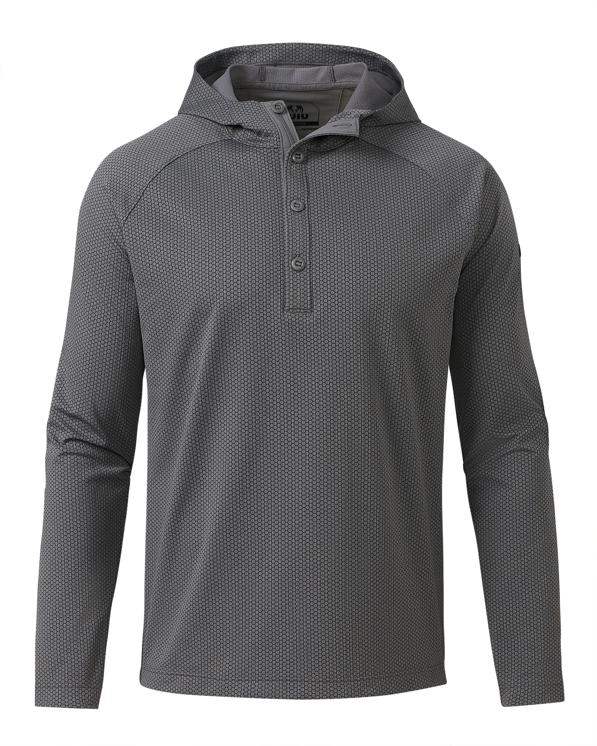 Front of Dura-Knit Hoodie in Castle Rock Grey