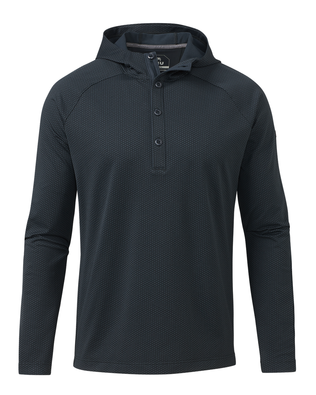 Front of Dura-Knit Hoodie in Nightfall Blue