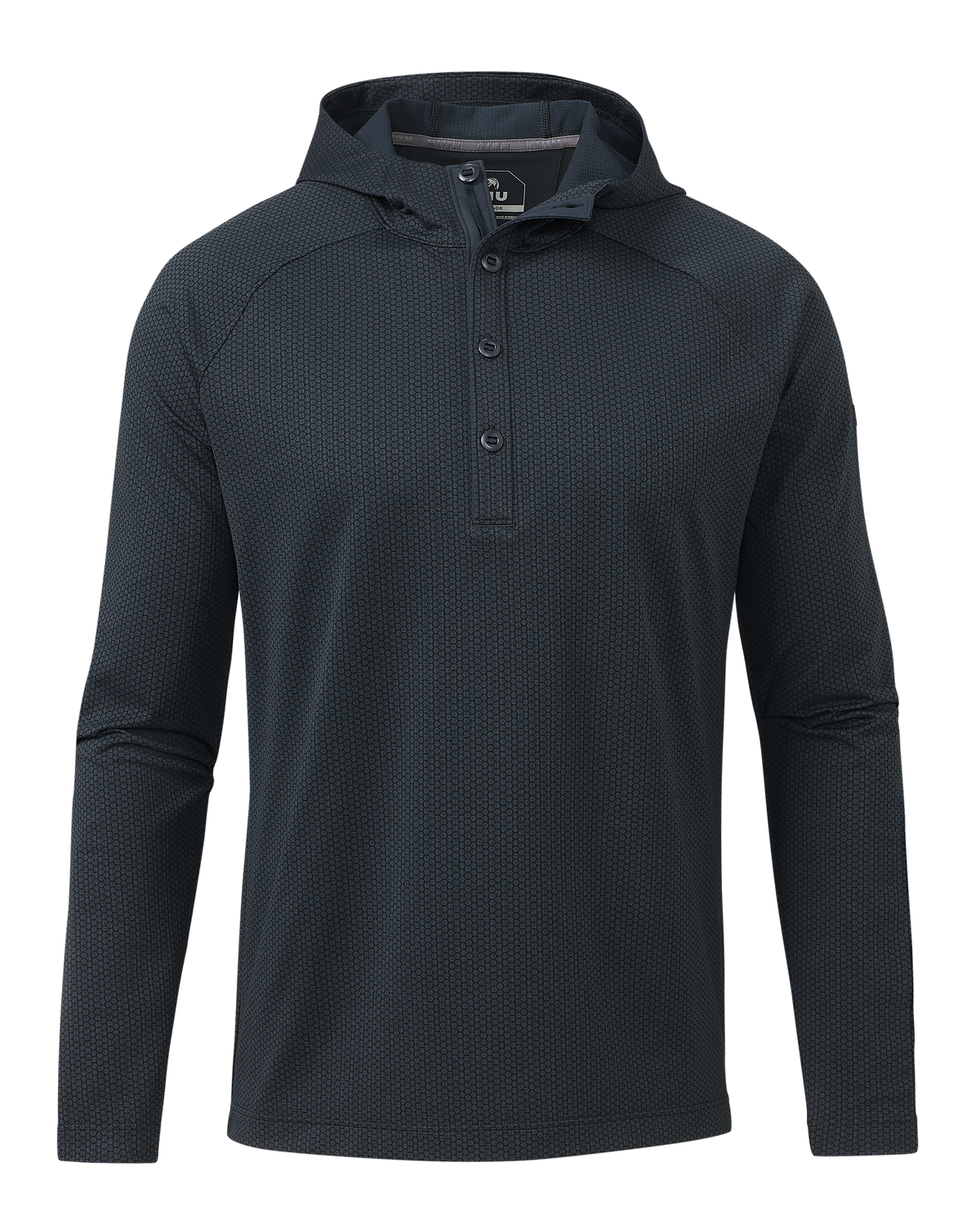Front of Dura-Knit Hoodie in Nightfall Blue