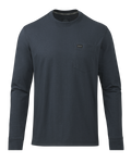 Front of Workgrade LS Pocket Crew in Steel Blue Grey