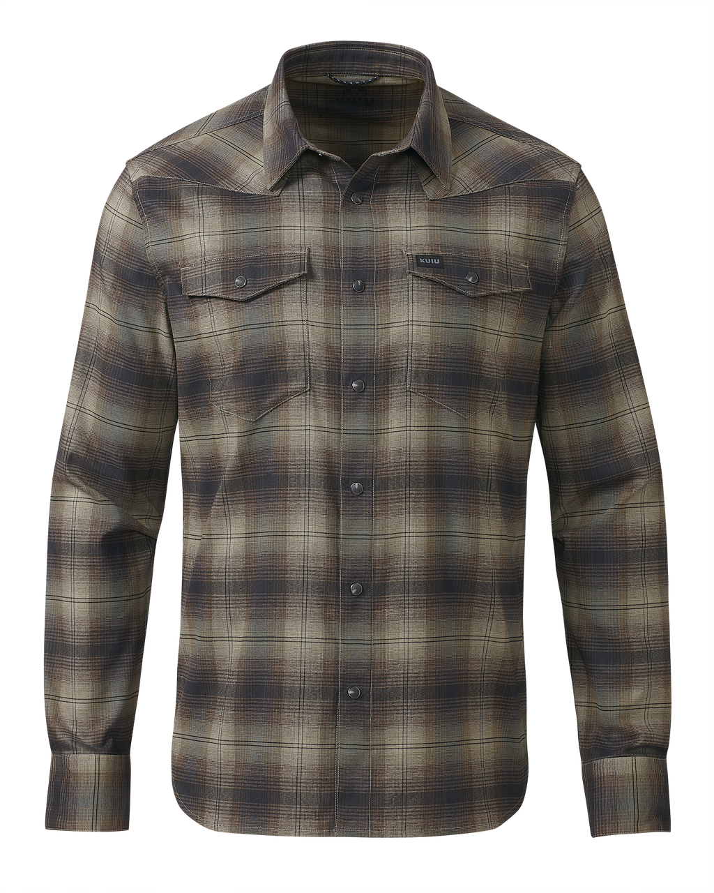 Front of Laredo LS Shirt Vias Ombre Plaid