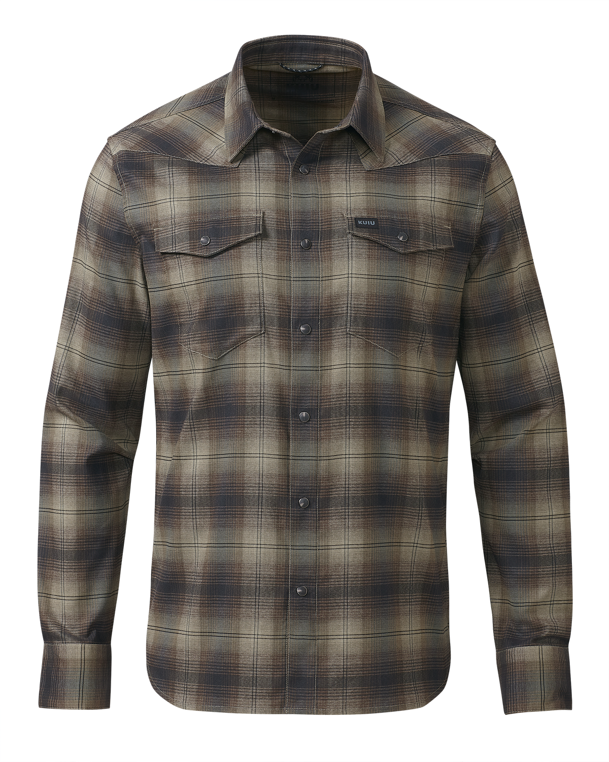 Front of Laredo LS Shirt Vias Ombre Plaid