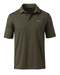 Front of KUIU Performance Polo Stripe in Evergreen Stripe