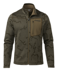 Front of Outland Fleece Full Zip in Ash Tonal Brown