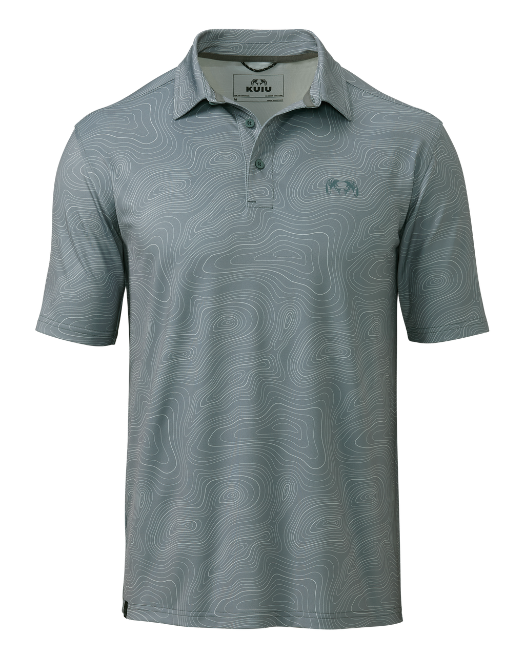 Front of KUIU Performance Polo in Slate Topo