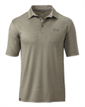 Front of KUIU Performance Polo in Woodsmoke Topo Pattern