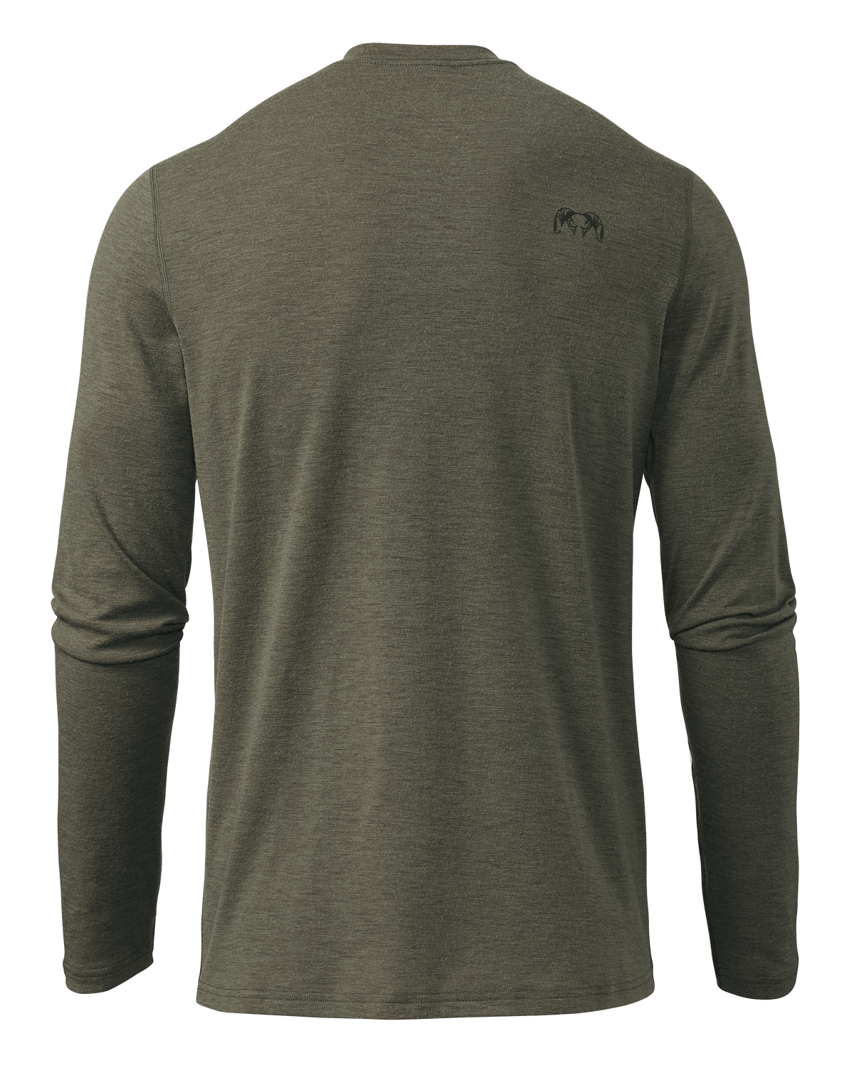 Back of ULTRA Merino 120 LT LS Crew-T in Ash Brown