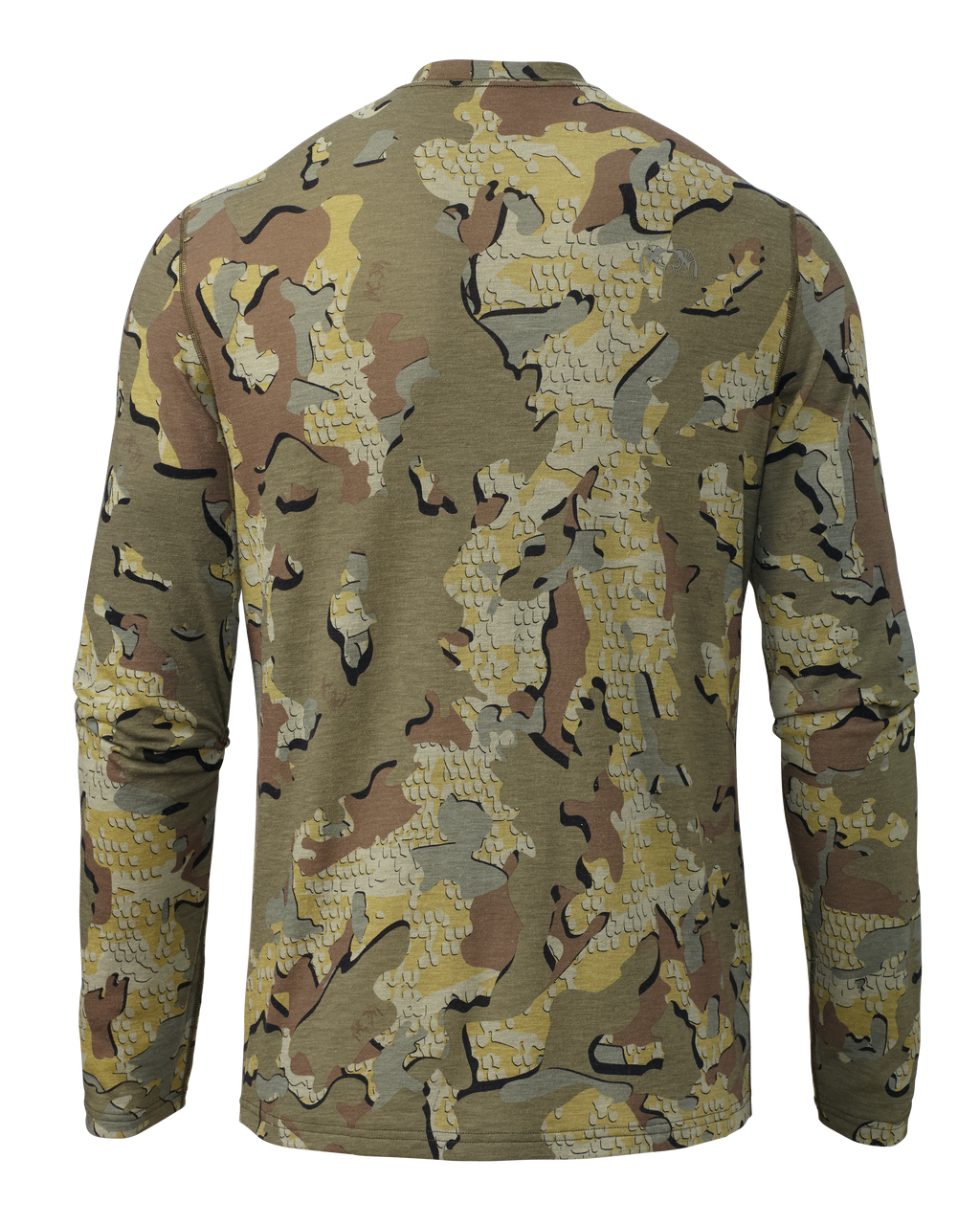 Back of ULTRA Merino 120 LT LS Crew-T in Valo Camouflage