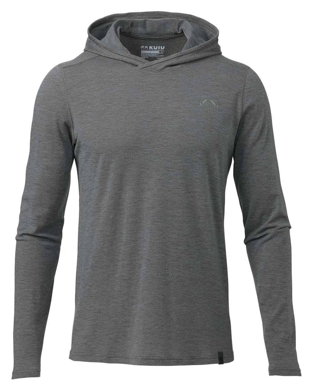 Front of Ultra Merino 120 LT Long Sleeve Hoodie in Stone