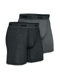 Front of Merino Boxer 2 Pack in Black and Stones