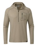Front of ULTRA Merino 145 Zip-T Hunting Hoodie in Bone Khaki
