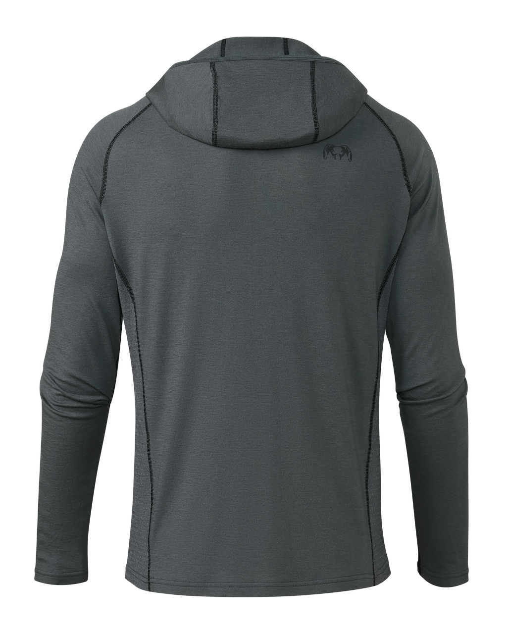 Back of ULTRA Merino 145 Zip-T Hunting Hoodie in Gunmetal Grey