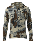 Front of ULTRA Merino 145 Zip-T Hunting Hoodie in Vias Camouflage