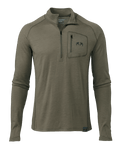 Front of ULTRA Merino 145 Zip-T Hunting Shirt in Ash Brown
