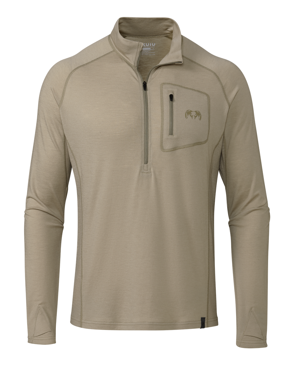 Front of ULTRA Merino 145 Zip-T Hunting Shirt in Bone