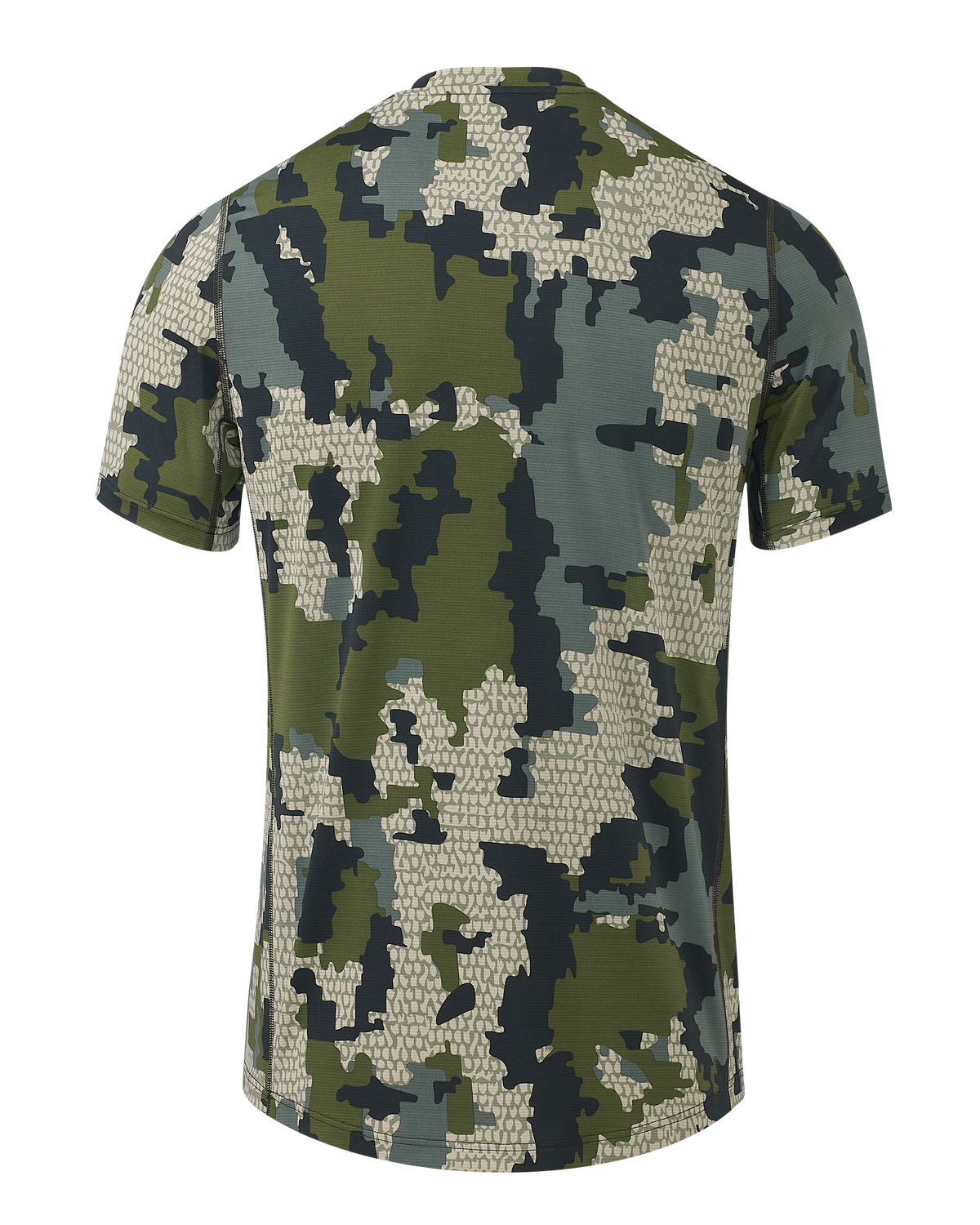 Back of Vital S1 Short Sleeve Crew in Verde Camouflage