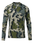 Front of Vital S1 Long Sleeve Crew in Verde Camouflage