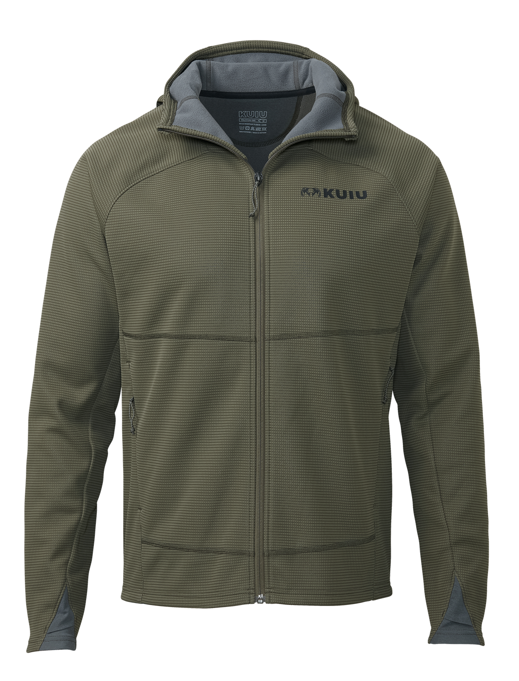 Front of Peloton 240 Full Zip Hoodie in Ash Brown