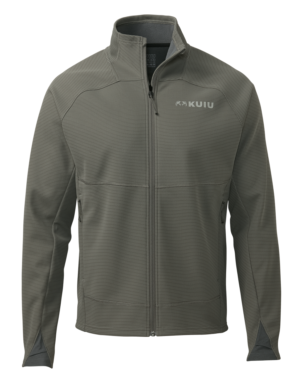 Front of Peloton 240 Full Zip in Stone Grey