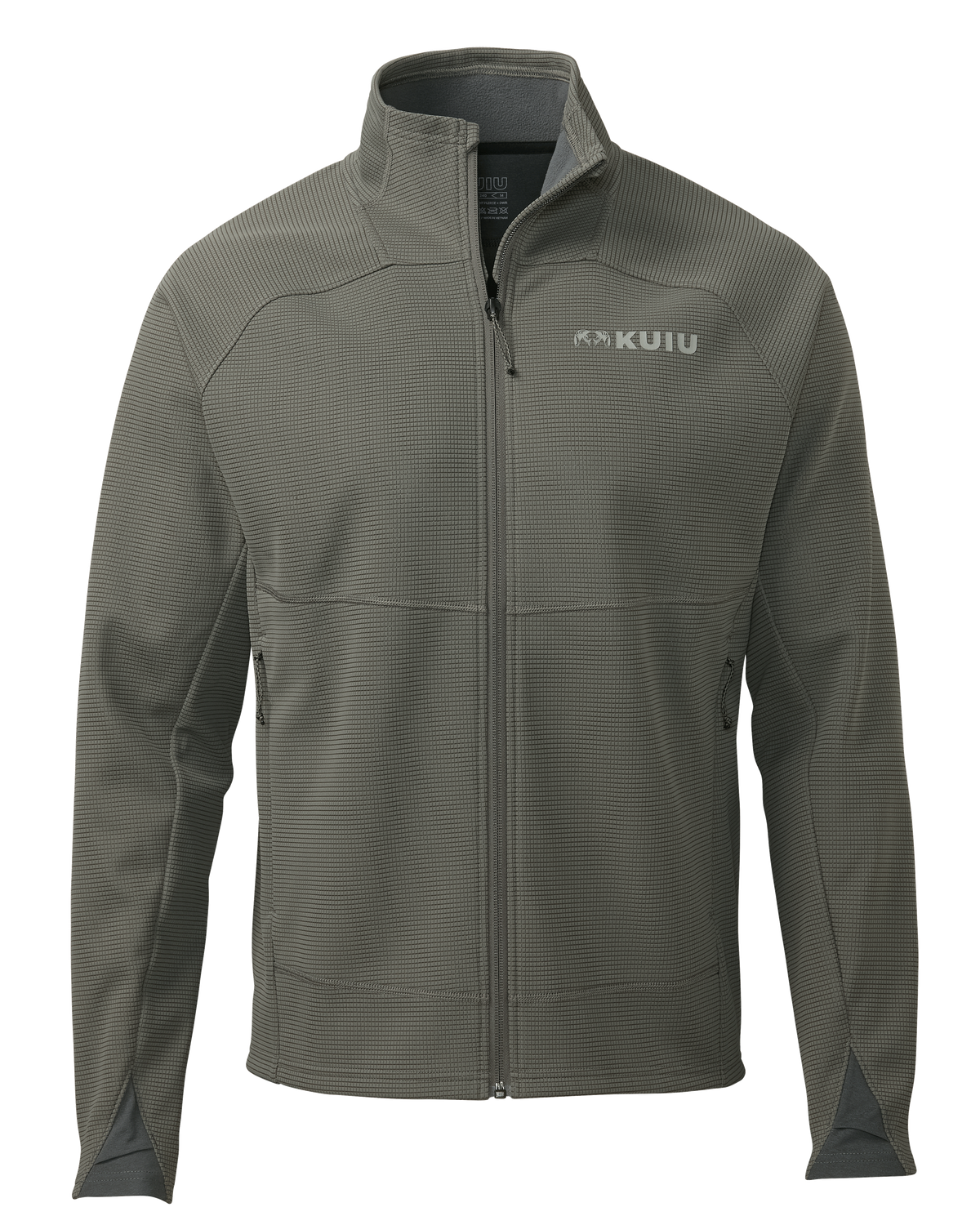 Front of Peloton 240 Full Zip in Stone Grey