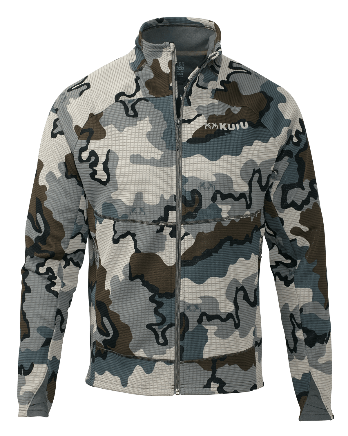 Front of Peloton 240 Full Zip in Vias Camouflage
