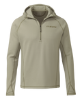 Front of Peloton 200 Zip-T Hoodie in Bone Khaki