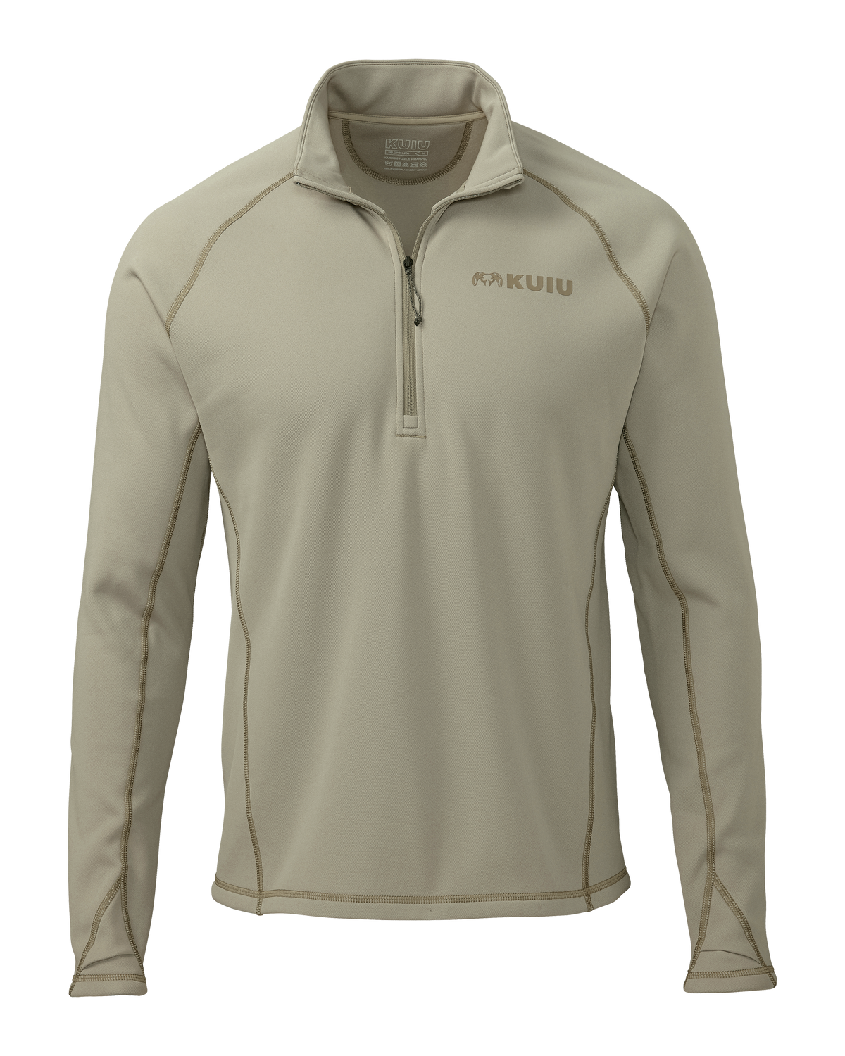 Front of Peloton 200 Zip-T in Bone Khaki
