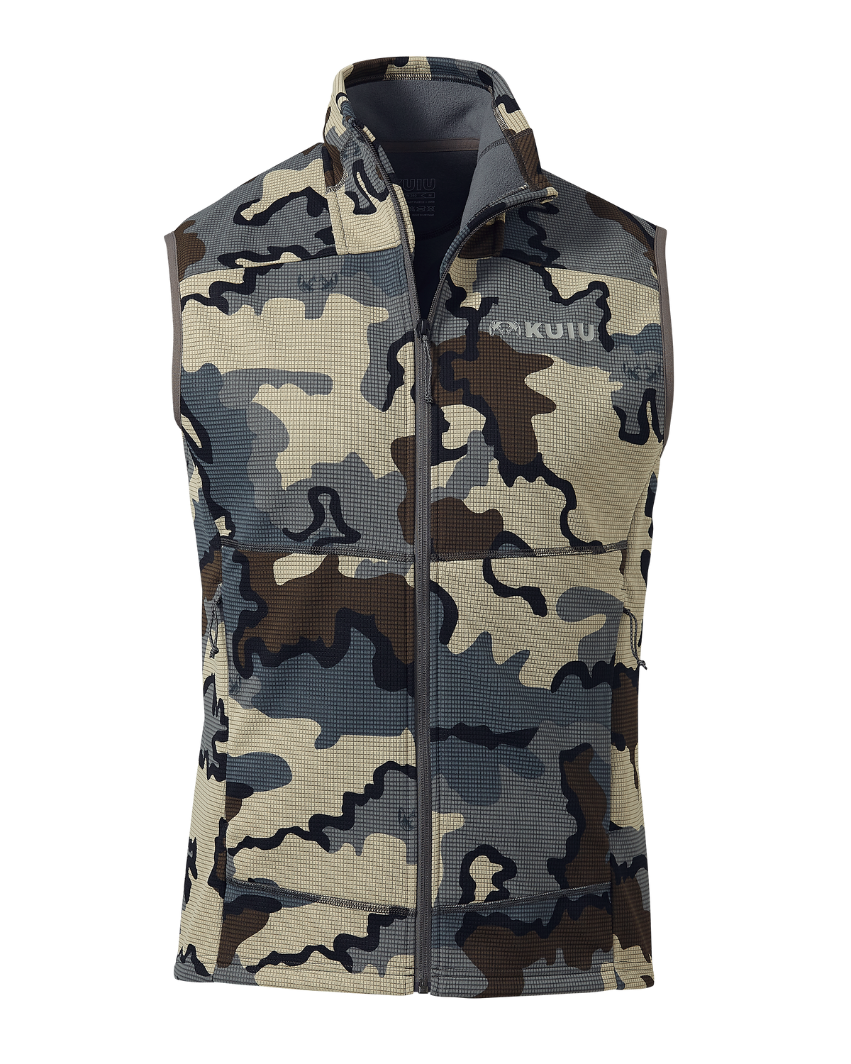 Front of Peloton 240 Vest in Vias Camouflage