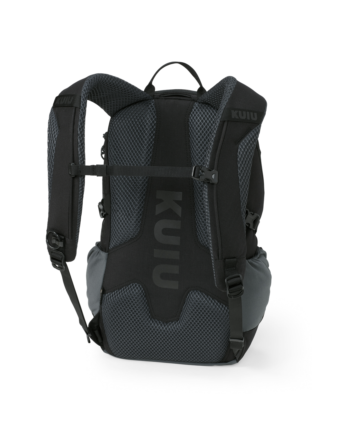 Back of Divide 1200 Pack in Black Color Highlighting Adjustable Sternum Strap
