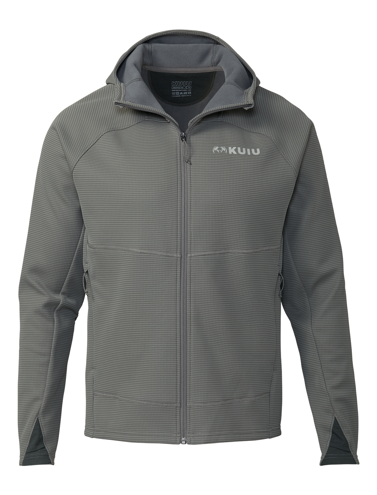 Front of Peloton 240 Full Zip Hoodie in Stone Grey