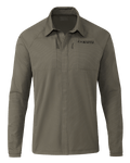 Front of Tiburon Hybrid Snap Shirt in Ash Brown