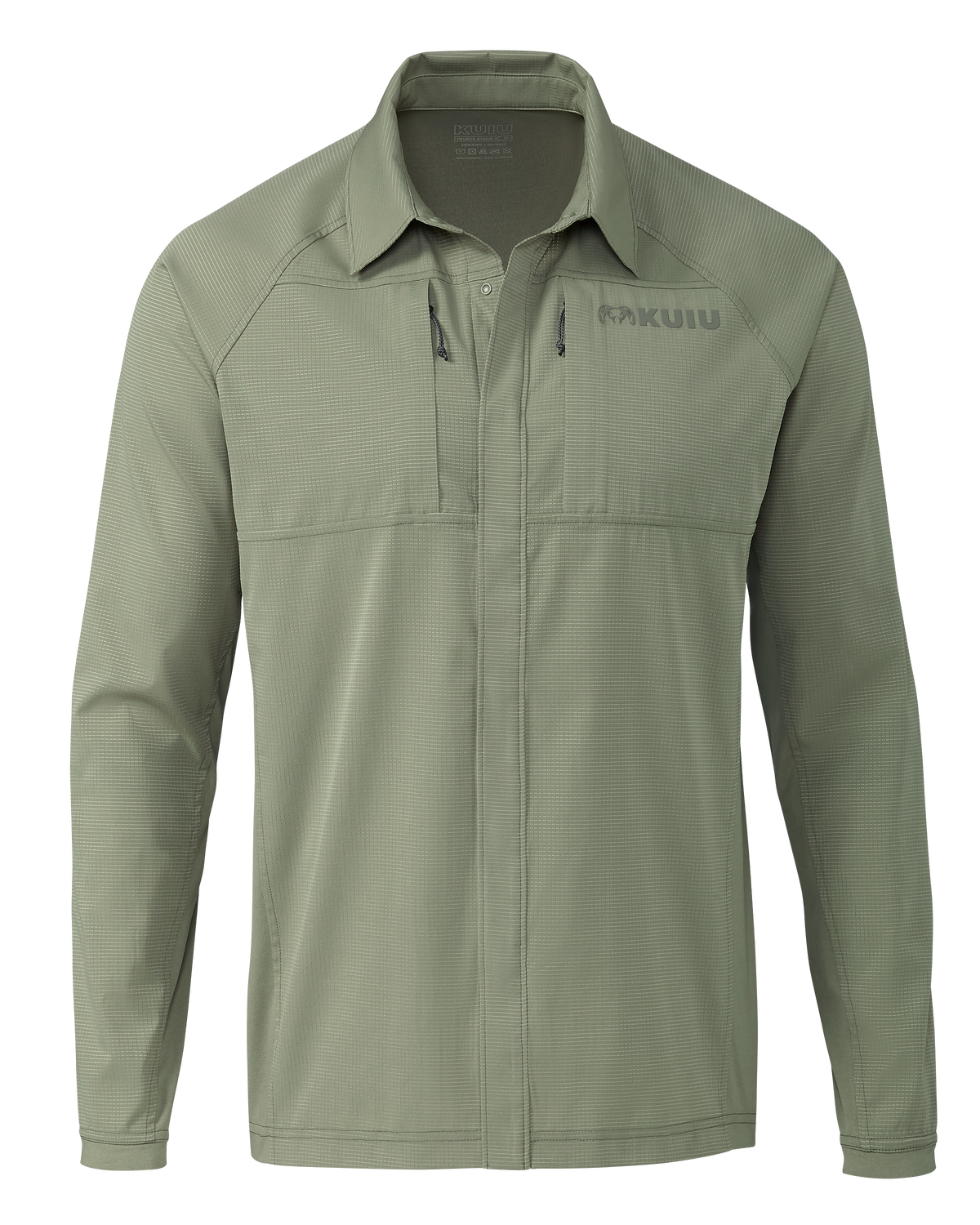 Front of Tiburon Hybrid Snap Shirt in Buckbrush Sage