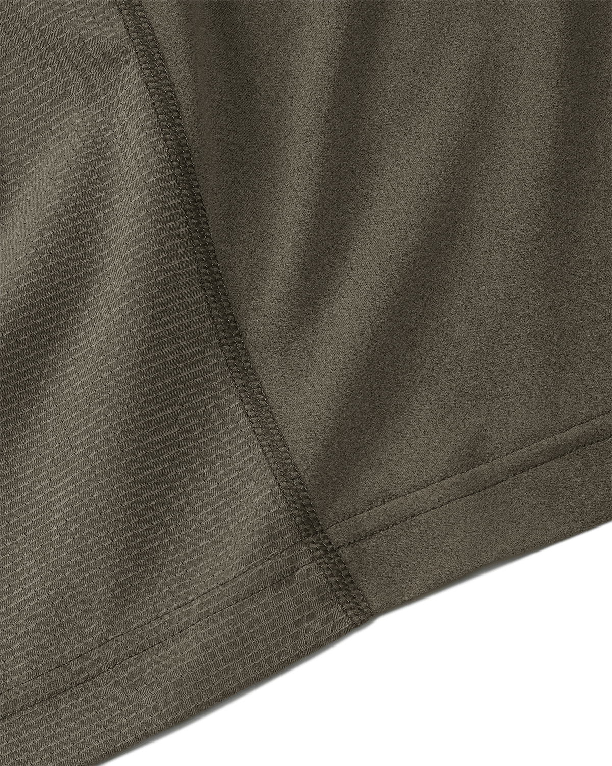 stitches on the side of Tiburon Hybrid Hoodie in Ash Brown