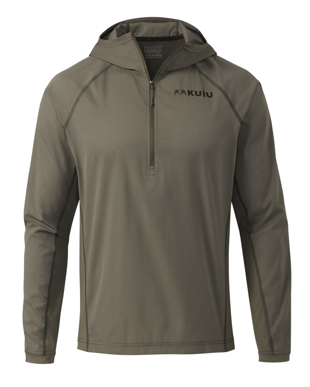 Front of Tiburon Hybrid Hoodie in Ash Brown
