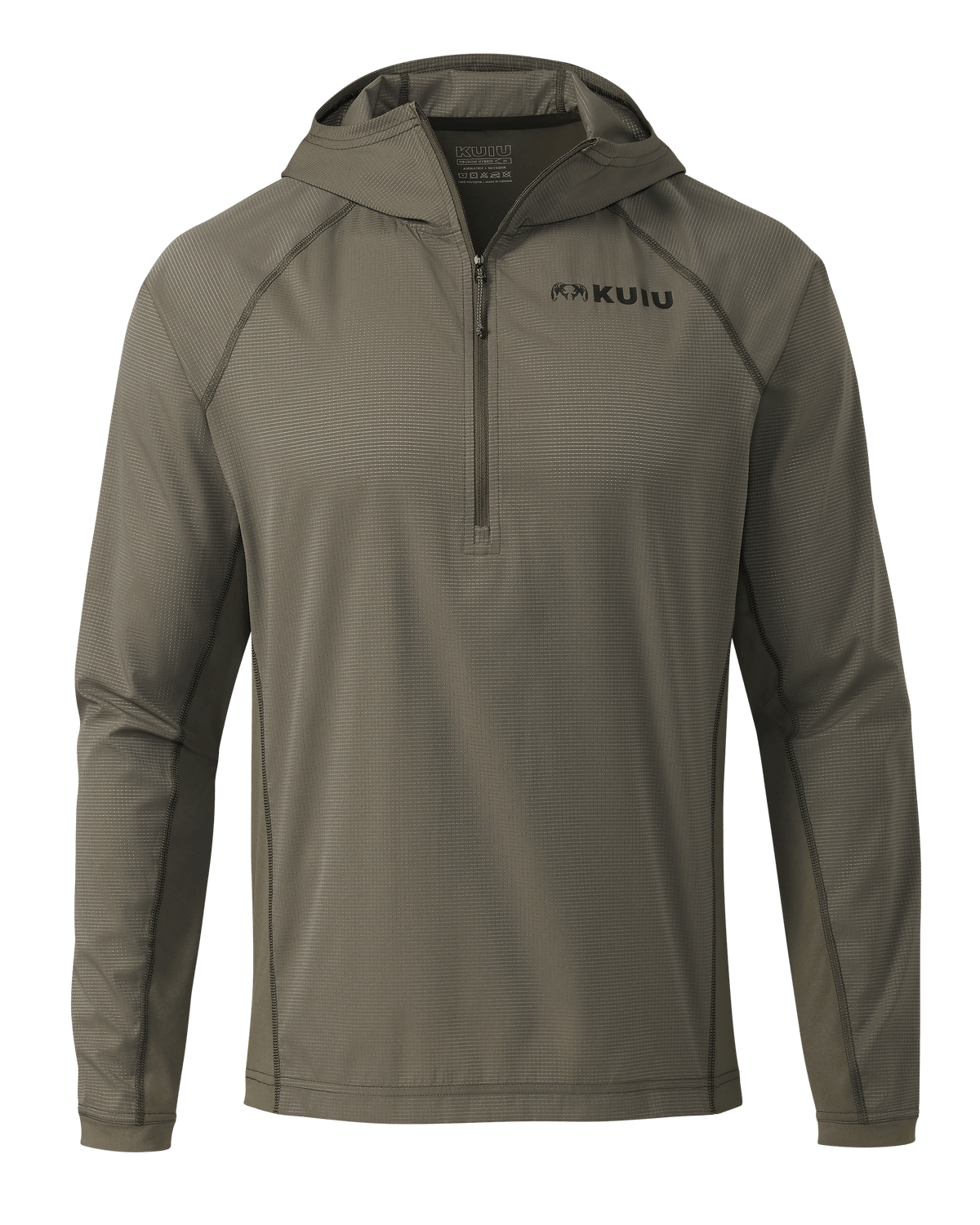 Front of Tiburon Hybrid Hoodie in Ash Brown