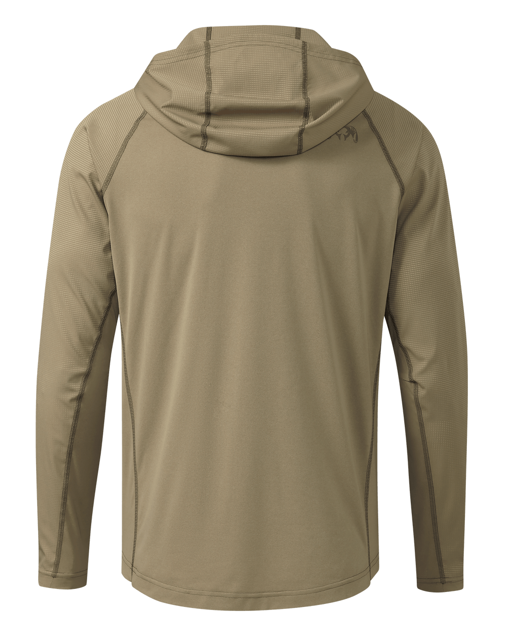 Back of Tiburon Hybrid Hoodie in Khaki