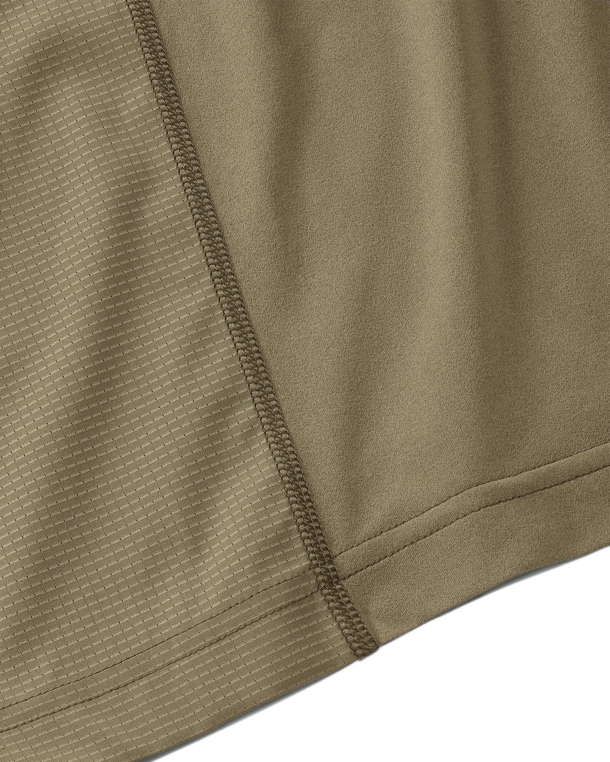 stitches on the side of Tiburon Hybrid Hoodie in Khaki
