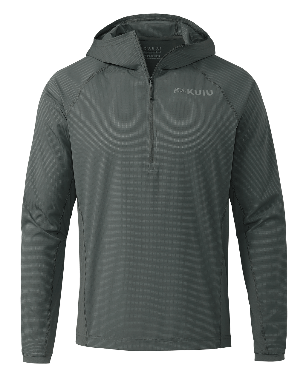 Front of Tiburon Hybrid Hoodie in Stone Grey